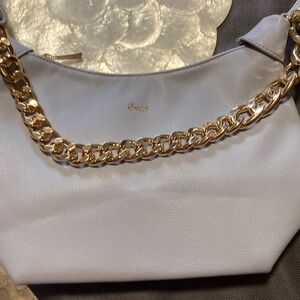 Grossi Elegant light gray  Shoulder Bag with Gold Chain